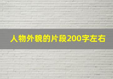 人物外貌的片段200字左右