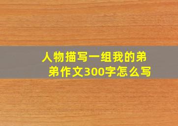 人物描写一组我的弟弟作文300字怎么写