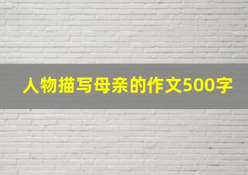 人物描写母亲的作文500字