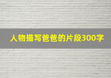 人物描写爸爸的片段300字