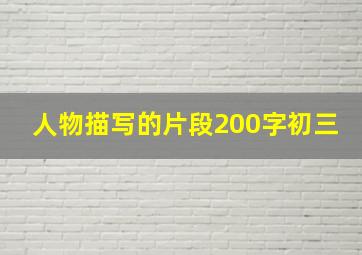 人物描写的片段200字初三