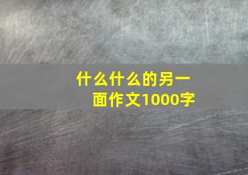 什么什么的另一面作文1000字