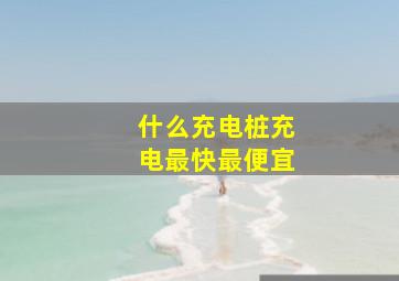 什么充电桩充电最快最便宜