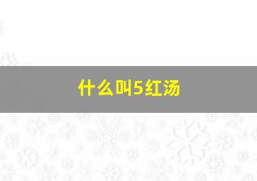 什么叫5红汤