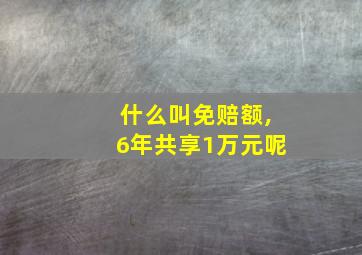 什么叫免赔额,6年共享1万元呢