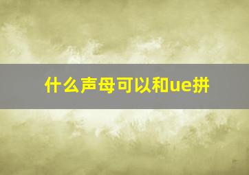 什么声母可以和ue拼