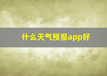 什么天气预报app好