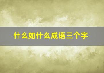 什么如什么成语三个字