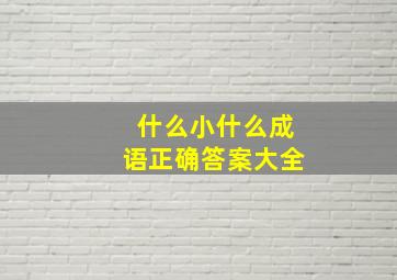 什么小什么成语正确答案大全