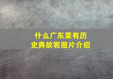 什么广东菜有历史典故呢图片介绍