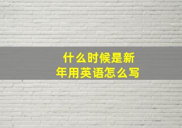 什么时候是新年用英语怎么写