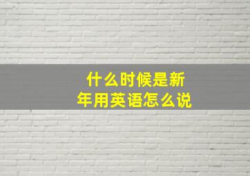 什么时候是新年用英语怎么说