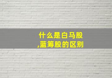 什么是白马股,蓝筹股的区别