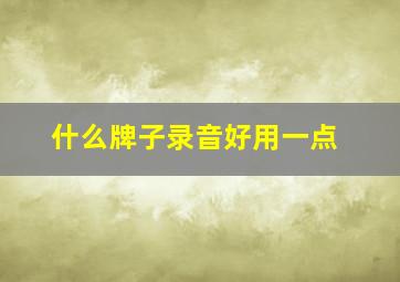 什么牌子录音好用一点