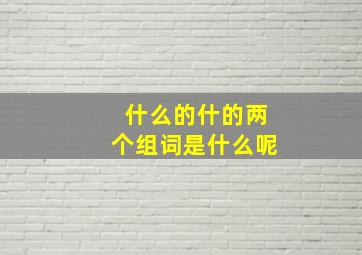 什么的什的两个组词是什么呢