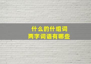 什么的什组词两字词语有哪些