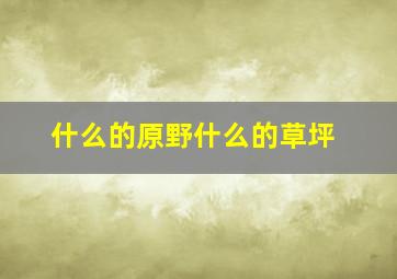 什么的原野什么的草坪