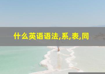 什么英语语法,系,表,同