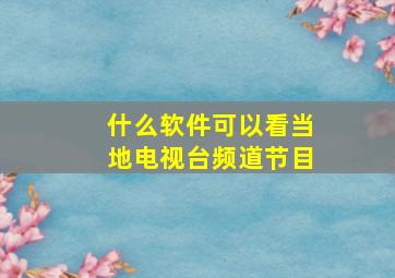 什么软件可以看当地电视台频道节目