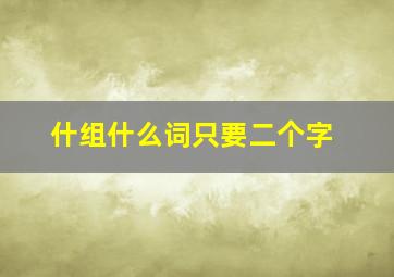 什组什么词只要二个字