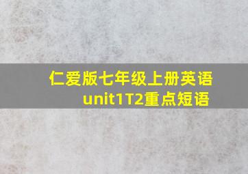 仁爱版七年级上册英语unit1T2重点短语