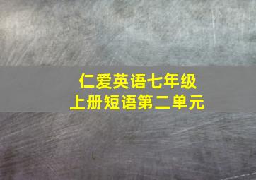 仁爱英语七年级上册短语第二单元