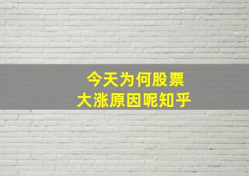 今天为何股票大涨原因呢知乎