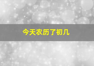 今天农历了初几