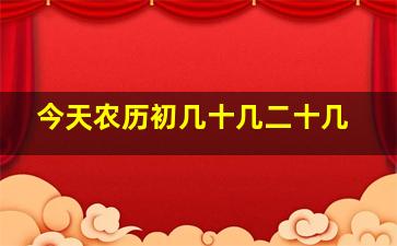 今天农历初几十几二十几