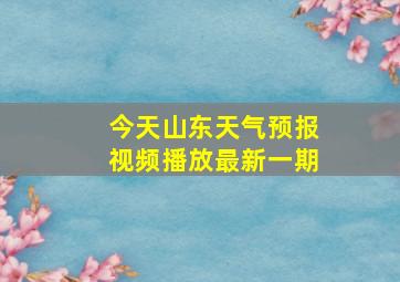 今天山东天气预报视频播放最新一期