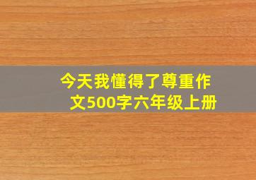 今天我懂得了尊重作文500字六年级上册