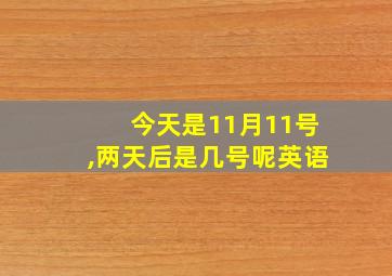 今天是11月11号,两天后是几号呢英语