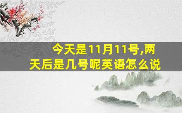 今天是11月11号,两天后是几号呢英语怎么说