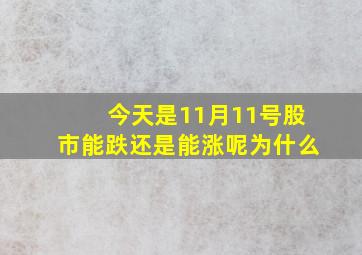 今天是11月11号股市能跌还是能涨呢为什么