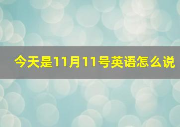 今天是11月11号英语怎么说