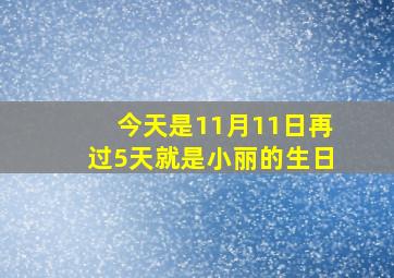 今天是11月11日再过5天就是小丽的生日