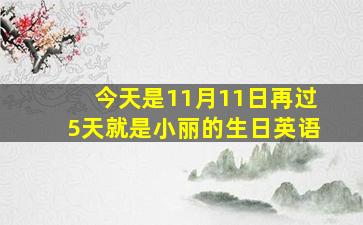 今天是11月11日再过5天就是小丽的生日英语