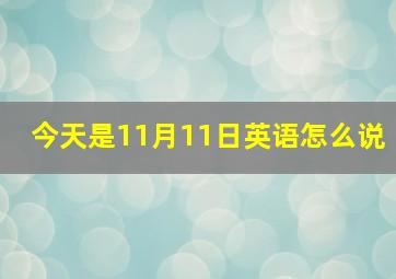 今天是11月11日英语怎么说