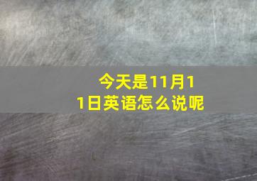 今天是11月11日英语怎么说呢