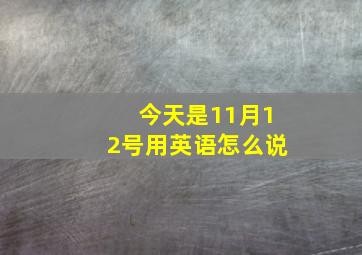 今天是11月12号用英语怎么说