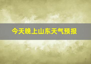 今天晚上山东天气预报