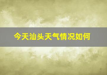 今天汕头天气情况如何