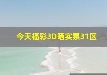 今天福彩3D晒实票31区