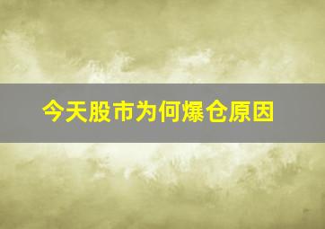 今天股市为何爆仓原因