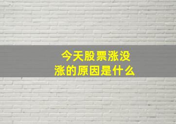 今天股票涨没涨的原因是什么