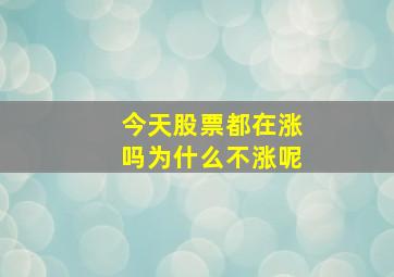 今天股票都在涨吗为什么不涨呢