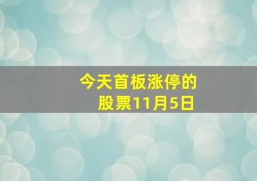 今天首板涨停的股票11月5日