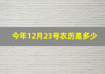 今年12月23号农历是多少