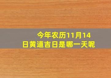 今年农历11月14日黄道吉日是哪一天呢