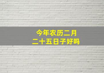 今年农历二月二十五日子好吗